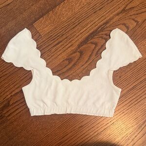 Marysia Swim Scalloped Cream Bikini Top